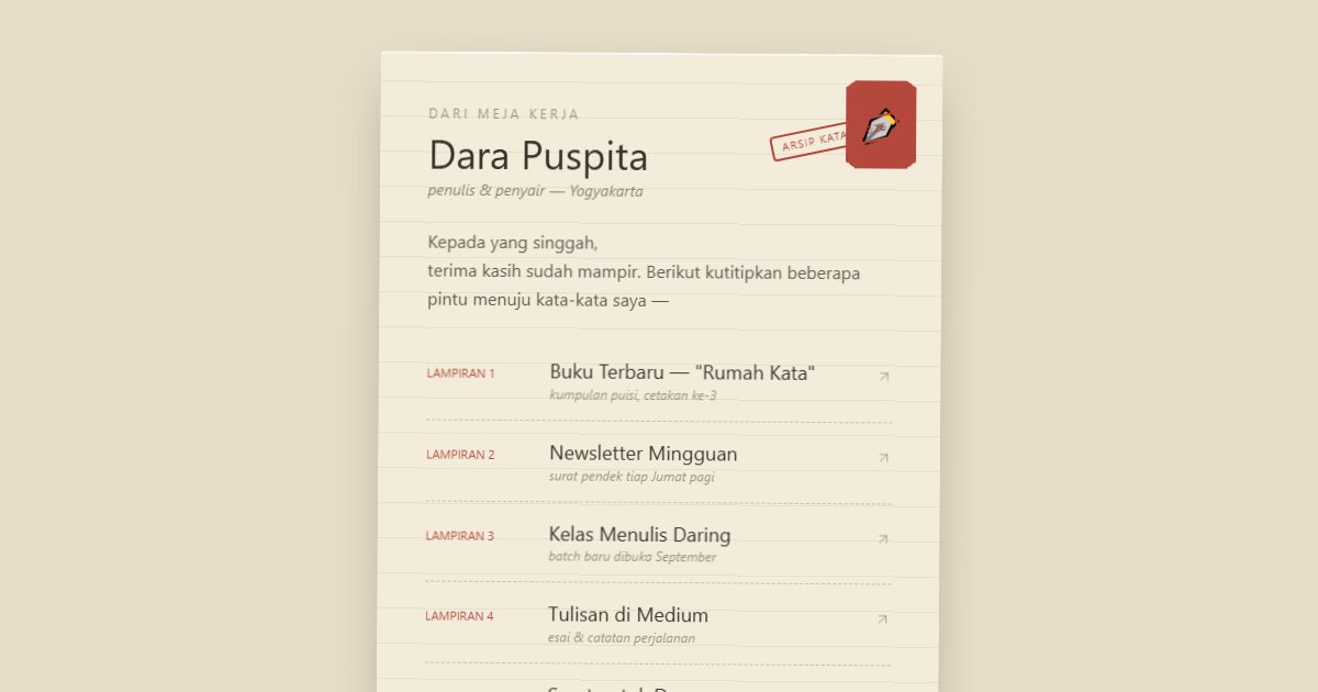 Tampilan Arsip Kata